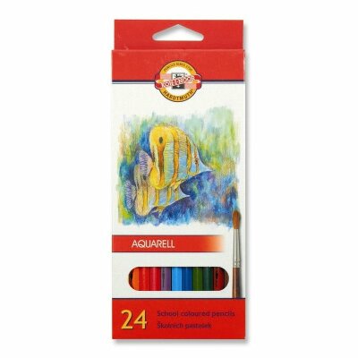 KOH Buntstifte "Fisch" Aquarell Schul- Farbstifte 24er Pack