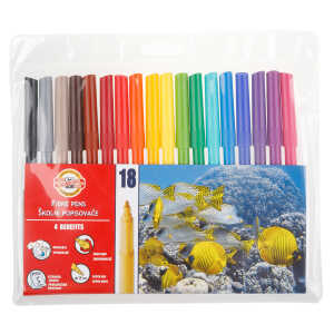 KOH Fasermaler Fisch 2 mm Spitze 18er PP-Hülle