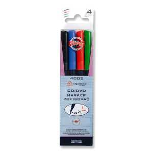 KOH Marker CD / DVD / Blu-ray 4002 Rundspitze 1-2 mm 4er