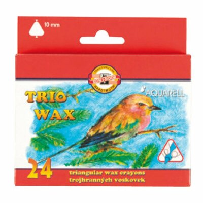 KOH Wachsmalstifte " TRIO WAX - Aquarell " 10 mm x 90 mm , 24er Pack