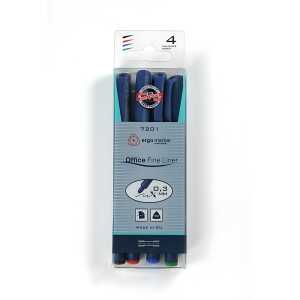 KOH Fineliner Office Liner 0,3 mm Spitze Kunststoff 4er