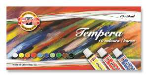 KOH Temperafarben 10er Set Schulmalfarben 10 x 16 ml Tube M1
