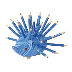 KOH Stiftehalter Tischständer Holzigel BlauMagic mit Stiften