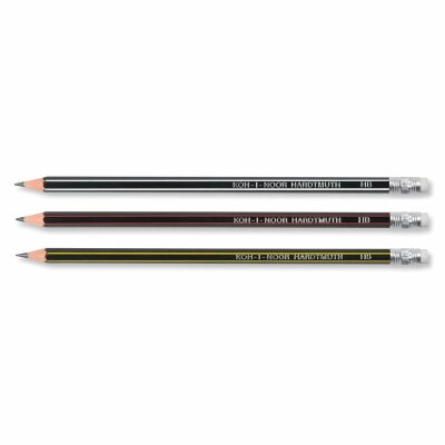 KOH Bleistifte Extra flexible Graphitstifte mit Radiergummi - Gradation HB - im 12er Pack