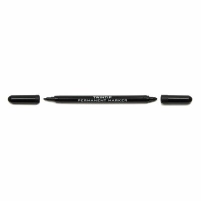 KOH Marker Permanent- Marker " TWIN " Doppelendig - Schwarz / 1,0 mm + 3,0 mm Rundspitze