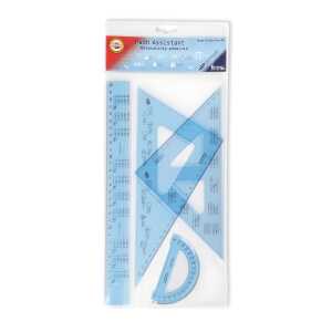 KOH Geometrie - Set 4 Teile 30 cm Lineal transp Blau