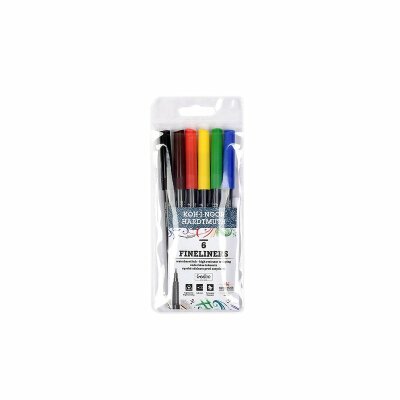 KOH Fineliner - Feinschreiber farblich sortiert , 0,3 mm Strichstärke- im 6er Pack