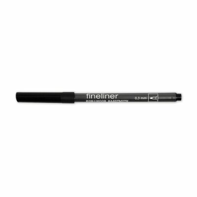 KOH Fineliner - Feinschreiber , Rundspitze - 0,3 mm Strichstärke / 24 - Black