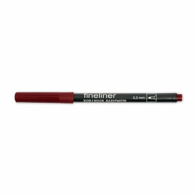 KOH Fineliner - Feinschreiber , Rundspitze - 0,3 mm Strichstärke / 28 - Red Brown