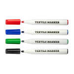 KOH Textilmarker Jumbo 2,5 mm Rundspitze / 4er Pack