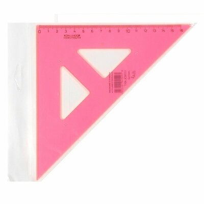 KOH Dreieck - Plast 45° - extra groß / 16 cm Lineal , Transparent Pink