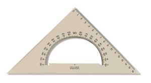 KOH Dreieck Plast 45° 16 cm Lineal Winkelmesser transp Braun