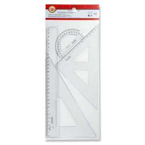 KOH Geometrie - Set 4 Teile 30 cm Lineal groß transp