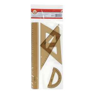 KOH Geometrie - Set 4 Teile 30 cm Lineal transp Braun