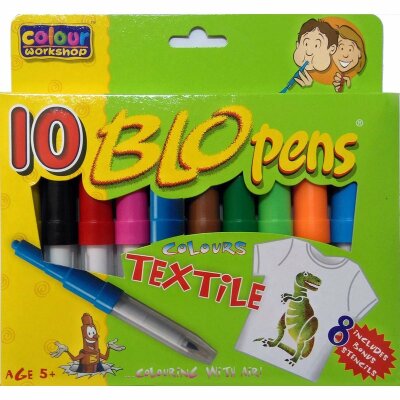 KOH Blo Pen " Textil Farben" 10er Pack inklusive Schablonen