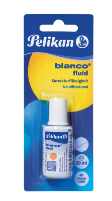 Pelikan blanco fluid 20ml m.Lösungsmittel Blisterkarte mit 1 Stück