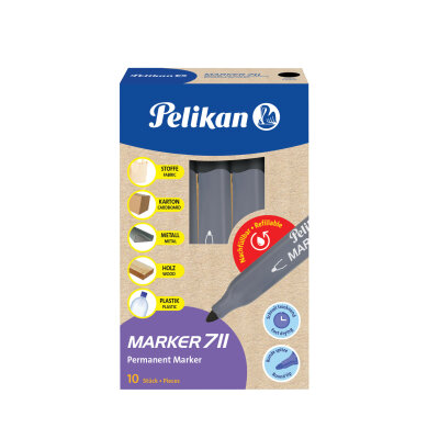 Pelikan Permanent Marker schwarz 711 i.d.Faltschachtel / Runddocht