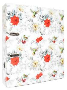 ADINA Motivordner Mohn, wilde Blume, Nachtigall-Vogel