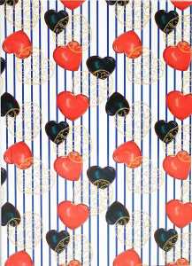 ADINA Notizbuch A5 fester Deckel dotted schwarz rote Herzen