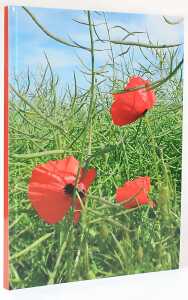 ADINA Notizbuch A4 fester Deckel Lineatur gepunktet Mohnblumen