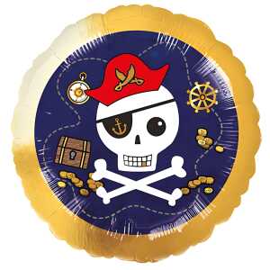 Folienballon Pirates Map Piraten 43cm rund, ab 8 Jahren, Amscan