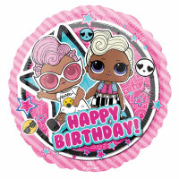 Folienballon Birthday LOL  Glam 43cm rund, Happy...