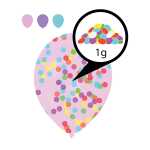 Latexballons 6er Konfettifüllung 27,5cm, mit 1g...