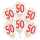 Latexballons 6er Zahl 50 Konfetti Füllung 27,5cm, Amscan