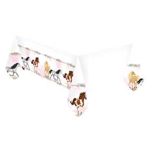 Tischdecke 120x180cm Beautiful Horses Plastik, Amscan