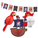 Dekorationsset Pirates Map 4 Teile, 1 Flaggenbanner, 3...
