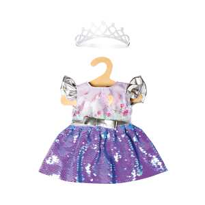 Heless Kleid Fee und Einhorn Gr.28-35cm lila, Kleid m wende Pailletten