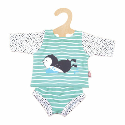 Heless Schwimmoutfit  Pinguin Gr.35-45cm, Pinguin Pünktchen, auf Kleiderbügel