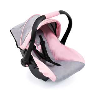 Bayer Puppen Autositz mit Dach rosa grau, für Puppen bis 46cm, S