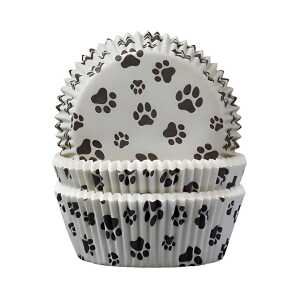 Backförmchen 50x25mm 60er Pfötchen grau,