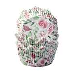 Backförmchen 50x38mm 40er Rosen rosa grün,