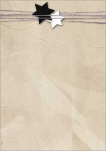 Weihnachts-Motiv-Papier Sterne beige/schwarz/weiß 90 g/m² A4 100 Blatt