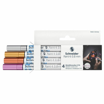 Schneider Metallicmarker Paint-It 010 0,8mm Karton-Etui Set1 4 Stück sortiert