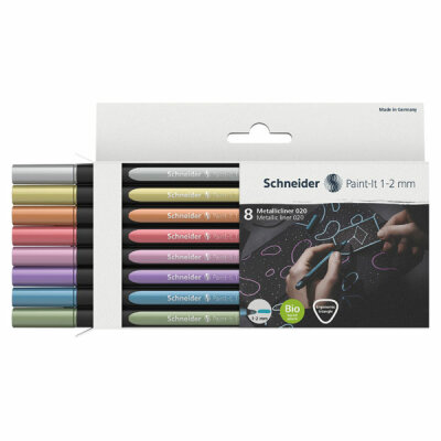 Schneider Metallicliner Paint-It 020 1-2mm Karton-Etui 8 Stück sortiert