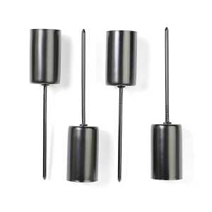 Stabkerzenhalter 4er schwarz 23x110mm Metall, Riffelmacher