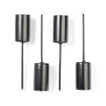 Stabkerzenhalter 4er schwarz 23x110mm Metall, Riffelmacher