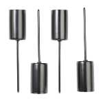 Stabkerzenhalter 4er schwarz 23x110mm Metall, Riffelmacher