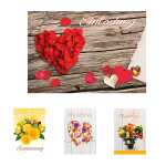 Einladungungskarte Blumen, 4fach sortiert Quer-...