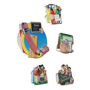 Geschenktasche Schulanfang 17x25,5x13cm, 5fach sortiert, mit Kontur,