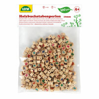 Lena Holzbuchstaben 10mm  300 Perlen natur bunt,...