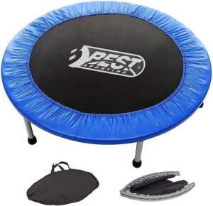Fitnesstrampolin faltbar blau schwarz, Durchmesser: 96cm, Höhe: 22cm,