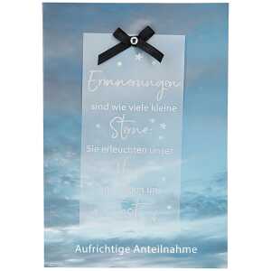 Trauerkarte Motiv 1, Erinnerungen sind wie viele kleine ...