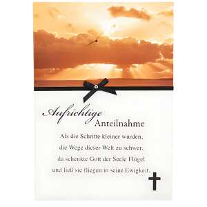 Trauerkarte Motiv 13, Aufrichtige Anteilnahme! Als die ...