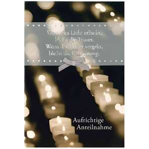 Trauerkarte Motiv 22, Wenn das Licht erlischt, bleibt...