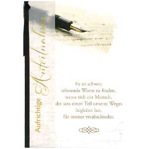 Trauerkarte Motiv 23, Es ist schwer, tröstende Worte zu finden