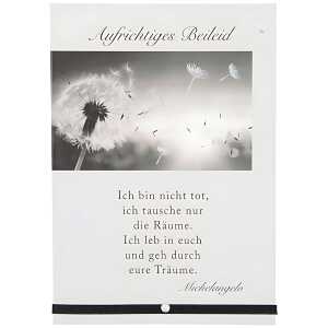 Trauerkarte Motiv 26, Aufrichtiges Beileid! Ich bin nicht...